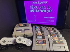 SNES Super Nintendo Original Console Bundle 15 Games 2 Controllers Working Cords