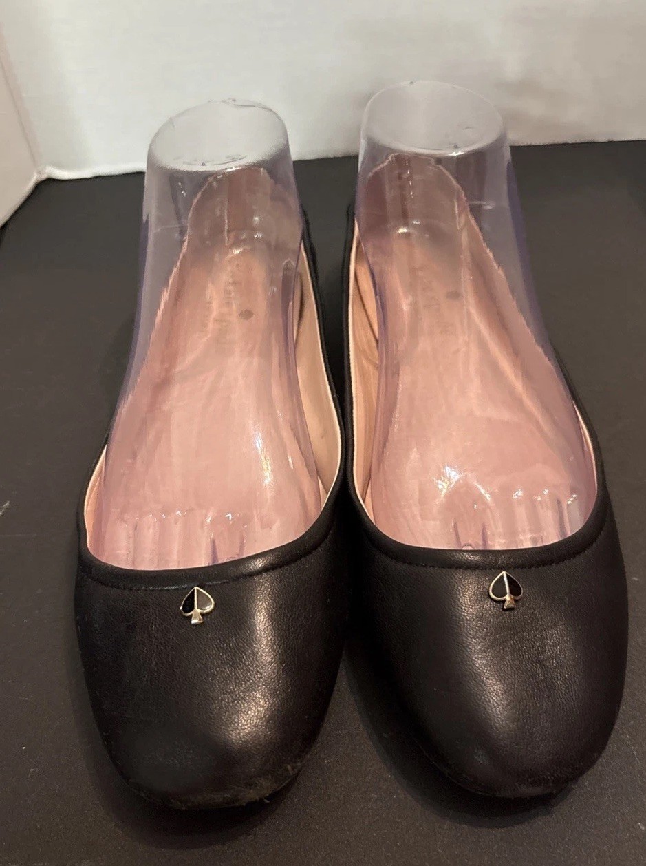 KATE SPADE Keaton Leather Ballet Flats US 9 B Color Black thumbnail 2