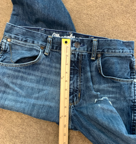Wrangler Retro Jeans Mens 32x36 Slim Bootcut Distressed Whiskered Cowboy Denim - Picture 5 of 9