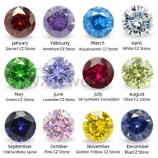 Round 50pcs per color 600pcs total Birthstone Stone Loose cubic Zirconia Bright