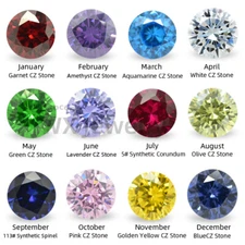 Round 50pcs per color 600pcs total Birthstone Stone Loose cubic Zirconia Bright