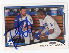 SIGNED BASEBALL CARD AUTO TOPPS 2014 RICKY NOLASCO LOS ANGELES DODGERS #193