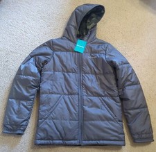 Columbia Boys Ice Chips Reversible Hooded Jacket Gray Camo Youth XL 18/20 NWT