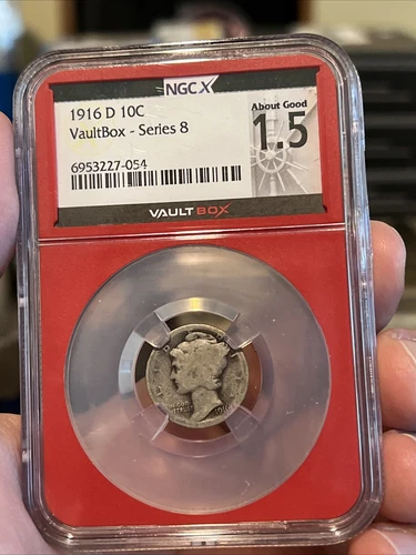 1916-D Mercury Dime | NGC AG03 | Key Date | Low Mintage | Vault Box 8 Red Core!