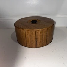 Vintage Guildcraft Pantry Box MCM Wood Look Large Round  Container
