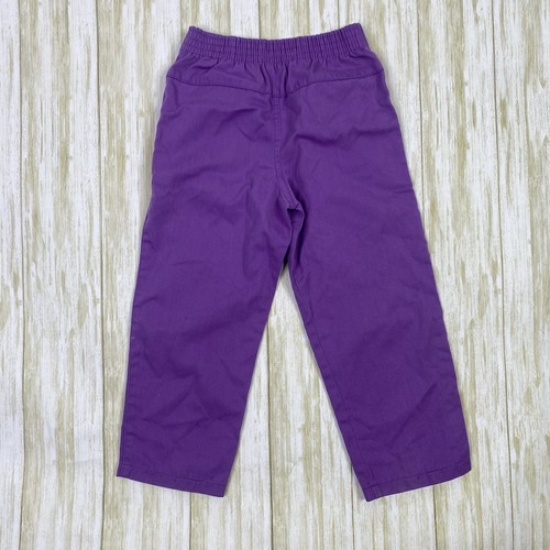 Vintage Izod Lacoste Kids Girls Size 4 Purple Cotton Pull On Pants - Picture 5 of 5