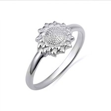 Sterling Silver Beaded Sunflower Ring
