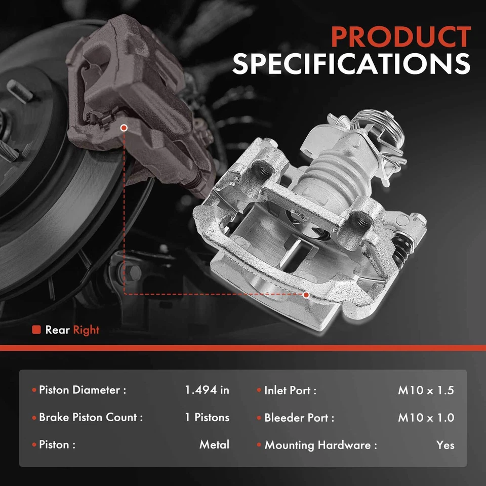 Pinza de freno de disco delantera y trasera 4 piezas con soporte para Chevrolet Malibu Pontiac G6 Foto 2 de 4