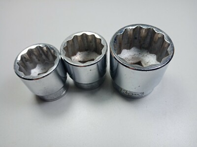 3pc Facom OGV S Socket Set 1/2 Drive 15/16  1'' 1.1/4'' France