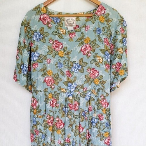 VINTAGE Erika II bright floral printed house dress cottagecore - Picture 3 of 12