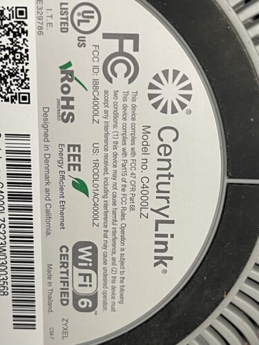 CenturyLink C4000LZ Greenwave DSL Modem Router ONLY - Picture 4 of 6