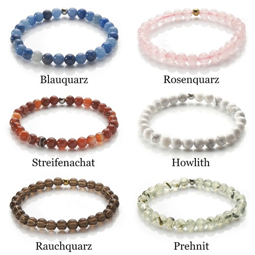 Edelstein Armband - 6mm Kugel-Armband Naturstein - Perlenarmband - viele Farben - Bild 3 von 97