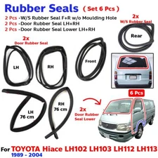 Windshield Door Rubber Seal Set 6 Fits Toyota Hiace LH112 YH112 Van 1989-04