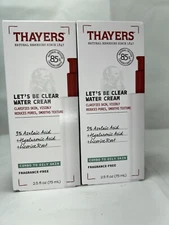 2 Of THAYERS LET'S BE CLEAR WATER CREAM FACE MOISTURIZER COMBO & OILY SKIN 2.5oz