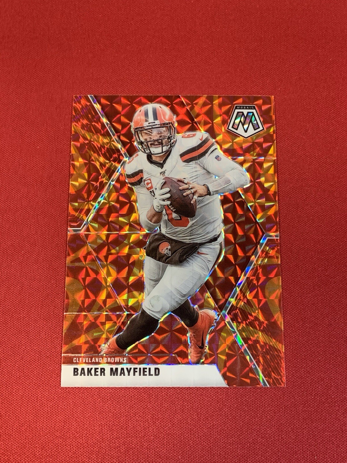 2020 Panini Mosaic - Mosaic Reactive Orange Prizm #52 Baker Mayfield