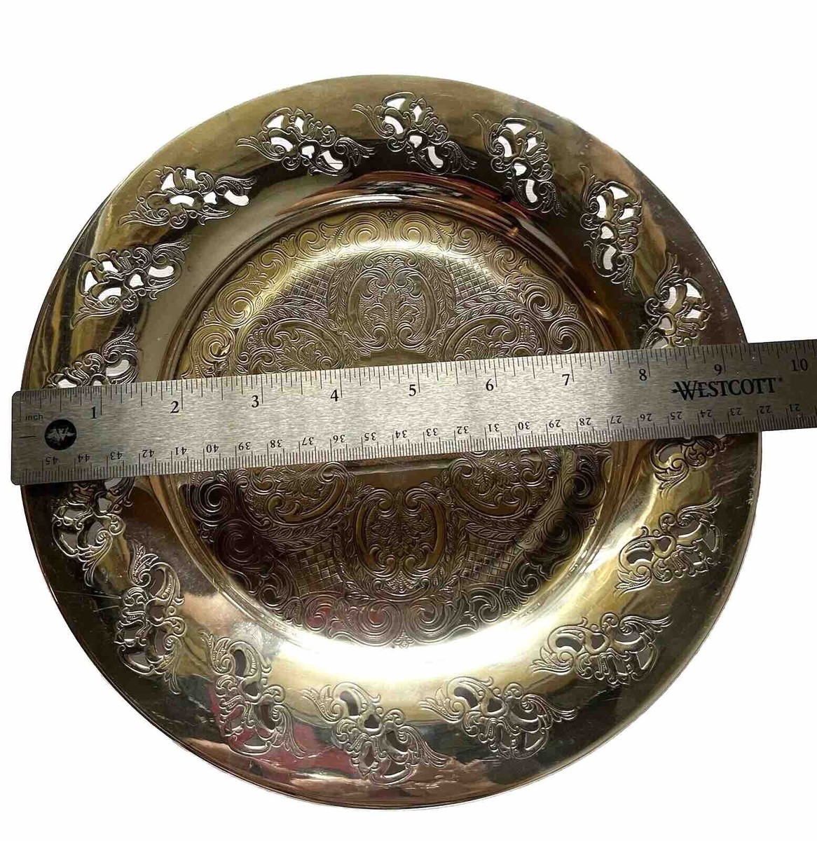 Vintage Viking Plate Silver Plated On E.P. Copper Round Dish Vintage Viking Plate Silver Plated On E.P. Copper Round Dish