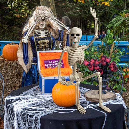 16" Halloween Skeleton Decorative,Spooky Lawn & Haunted House Props with - Picture 7 of 8