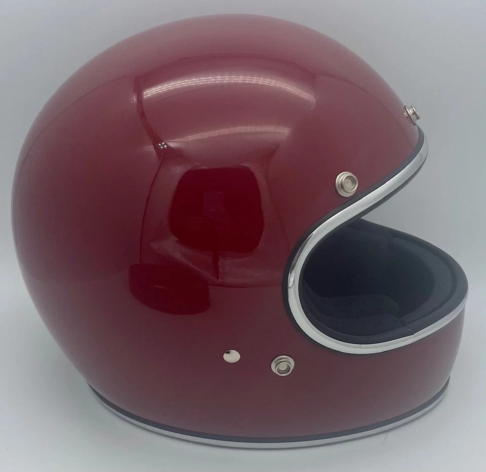 Casco Biltwell Gringo Rojo Granate Brillante XS Vintage Retro DOT Caja Abierta Foto 3 de 4