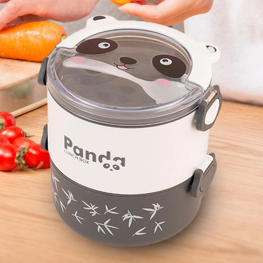 Lunch Box Container Cartoon Thermal Bento Box Stackable Leakproof Food Container
