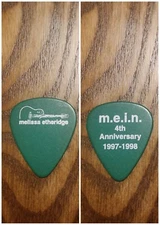 Melissa Etheridge 1997-1998 M.E.I.N. 4th Anniversary Fan Club Green Guitar Pick