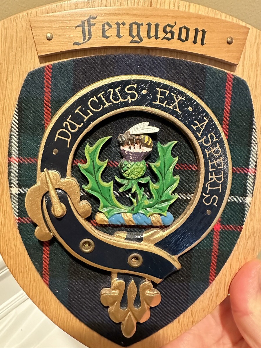Ferguson Modern Clan Crest Tartan Woodcarver Wooden Wall Plaque