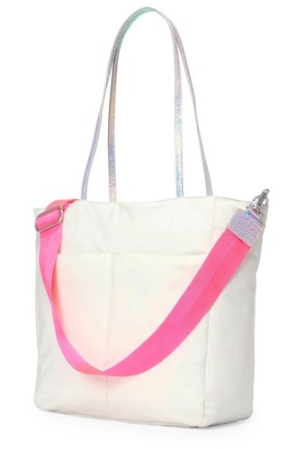 Neu mit Etikett MZ Wallace Bowery Quatro Beuteltasche weiß irisierend/rosa Schulterriemen AUSVERKAUFT
