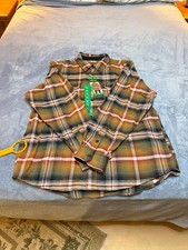 Orvis Men  s Flannel Shirt XL Plaid Button Front Heavyweight NEW With Tags