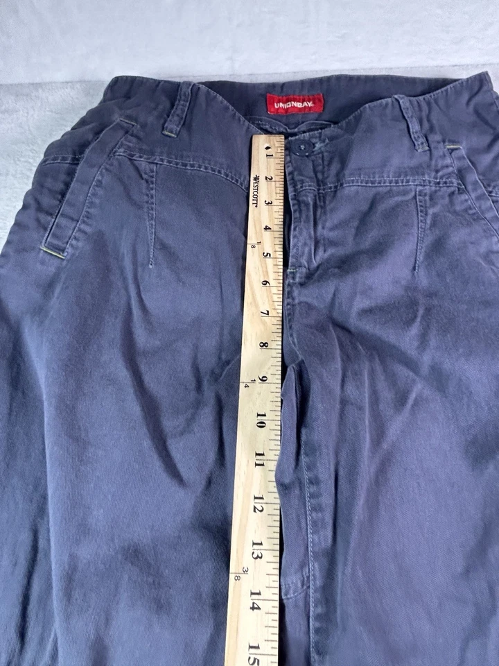 Pantalones cargo Unionbay para mujer gris oscuro talla 5 bolsillos con cremallera estilo vintage años 90 Foto 3 de 4