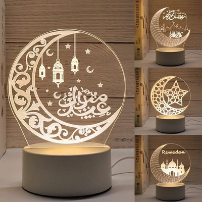 3D Acryl Mondschloss LED-Nachtlicht Islam Festival Dekoration Ramadan
