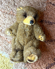 VTG Kamar Brown/Beige Plush Teddy Bear Stuffed Animal, Brown Eyes, Made in Japan