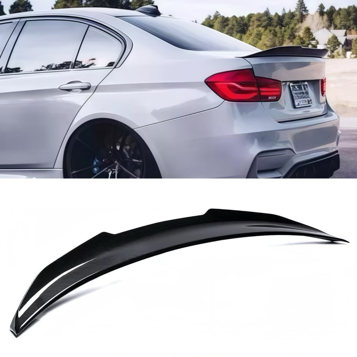 Oasiland Rear Spoiler Carbon Fiber PSM Style Duckbill for BMW F30 F80 M3
