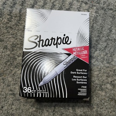 SHARPIE Metallic Permanent Markers, Fine Point, Silver, 36 Count