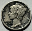 1916 Mercury Dime — Ch. XF+/AU Condition 🔥 Antique-Toned — Original Surfaces