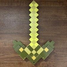 Minecraft Gold Pickaxe 16 Toy Role-Play Accessory Pixel Tool Licensed