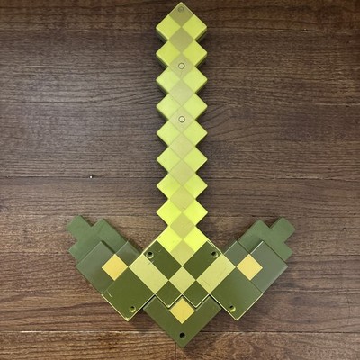 Minecraft Gold Pickaxe 16  Toy Role-Play Accessory Pixel Tool Licensed