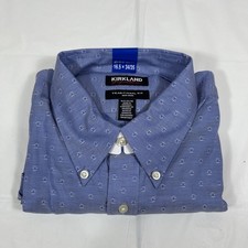 Kirkland Signature Traditional Fit Dress Shirt, Blue, Men  s L 16.5 34/35 NEW
