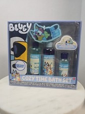 Bluey Cozy Time Bath Set: Bluey Towel Bubble Bath Bath Bomb Sponge Confetti Wash