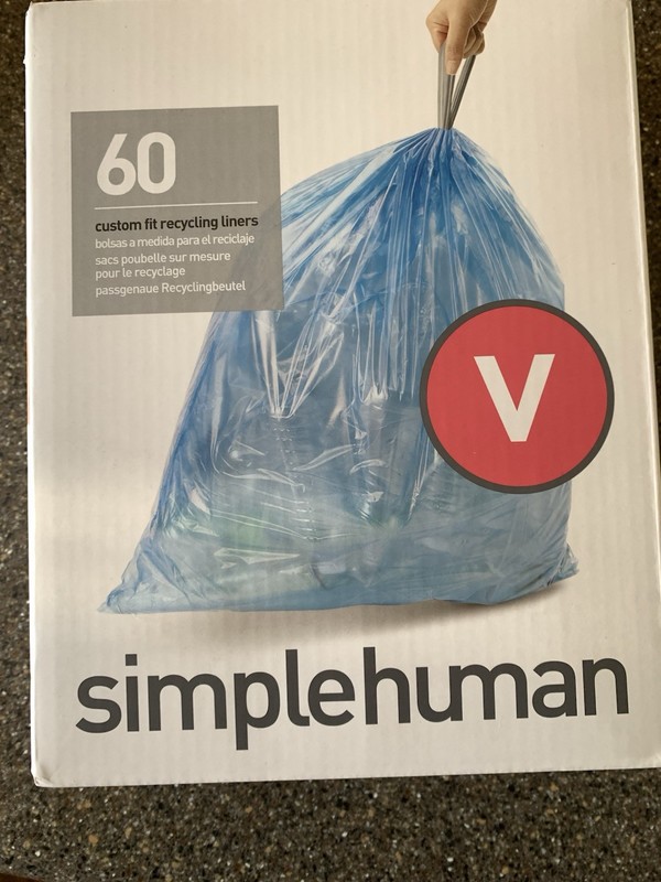 simplehuman Trash Can Liners - 20 Pack White 35L  & 60 Pack Blue 18L