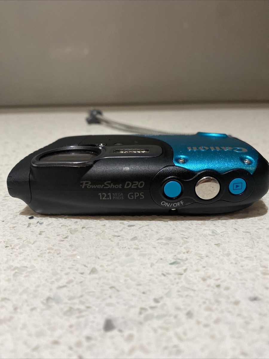 Canon PowerShot D20 12.1MP Digital Camera With Battery - Blue, Pl