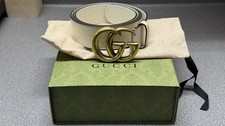 Gucci GG Marmont White Leather Belt Size 110/44 Wide with box