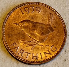GOOD CONDITION 1939 Farthing 1/4 Penny UK Britain England nice circulated 