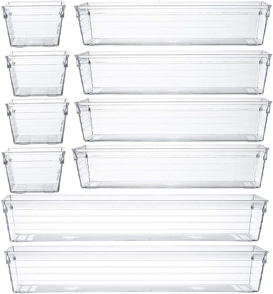 Clear Plastic Drawer Organizer Tray for Vanity Cabinet by Backerysupply
