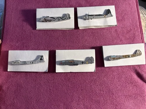 Collection of WW2 Military Air Craft Pin Badges Never Worn Still On Card