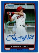 2012 Bowman Chrome Prospects Autographs Blue Refractor Frazier Hall Auto 46/150