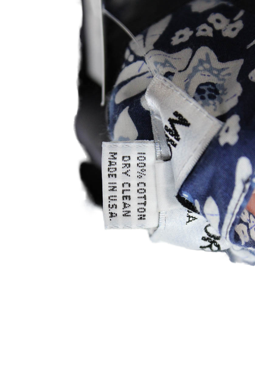 Michael Kors Unisex Dark Blue Floral Cotton Zip Shorts Size 8 thumbnail 7