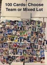 Choose Your TEAM-MLB 100 Card Lot-Team Pick or Mixed-Add Stars/HOF-Free Shipping