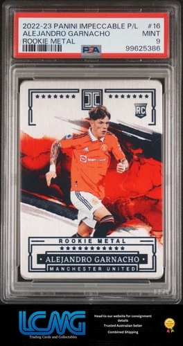 2022-23 Panini Impeccable Rookie Metal /71 #16 Alejandro Garnacho PSA 9 G3T