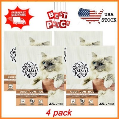 NEW 4 pack Special Kitty Clumping Clay Cat Litter, Unscented, 45 lbs Box