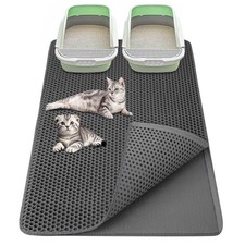 Cat Litter Mat 36"x 24" Double Layer Waterproof Pet Supplies Grey Accessories