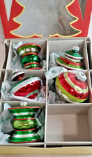 Christopher Radko Shiny Brite Ornaments "Vintage Carryover Shape" 5ct Boxed 2012